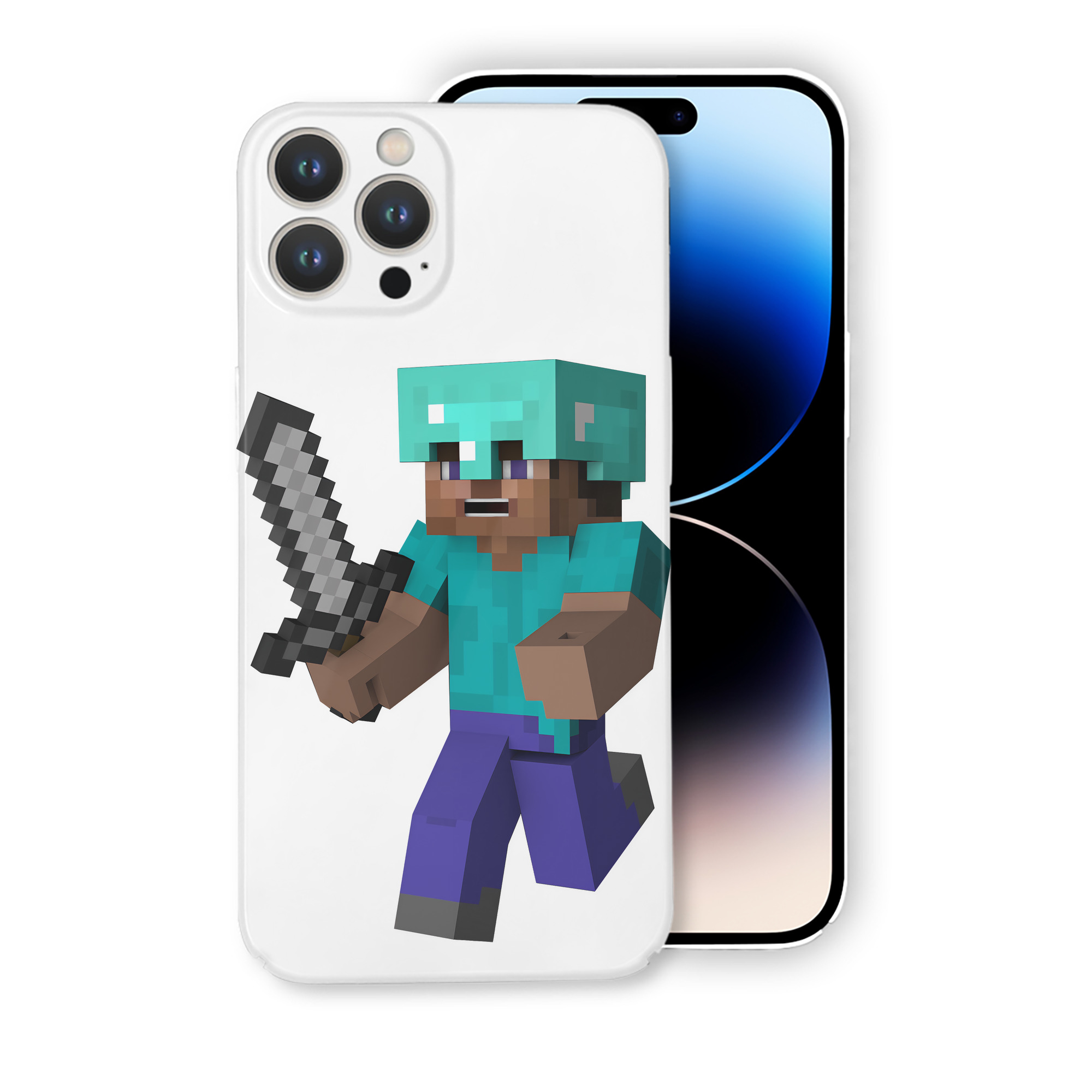 （画像用） マインクラフト ブロックの世界 Minecraft MC Block world 【iPhone 14シリーズ対応】ハードケース